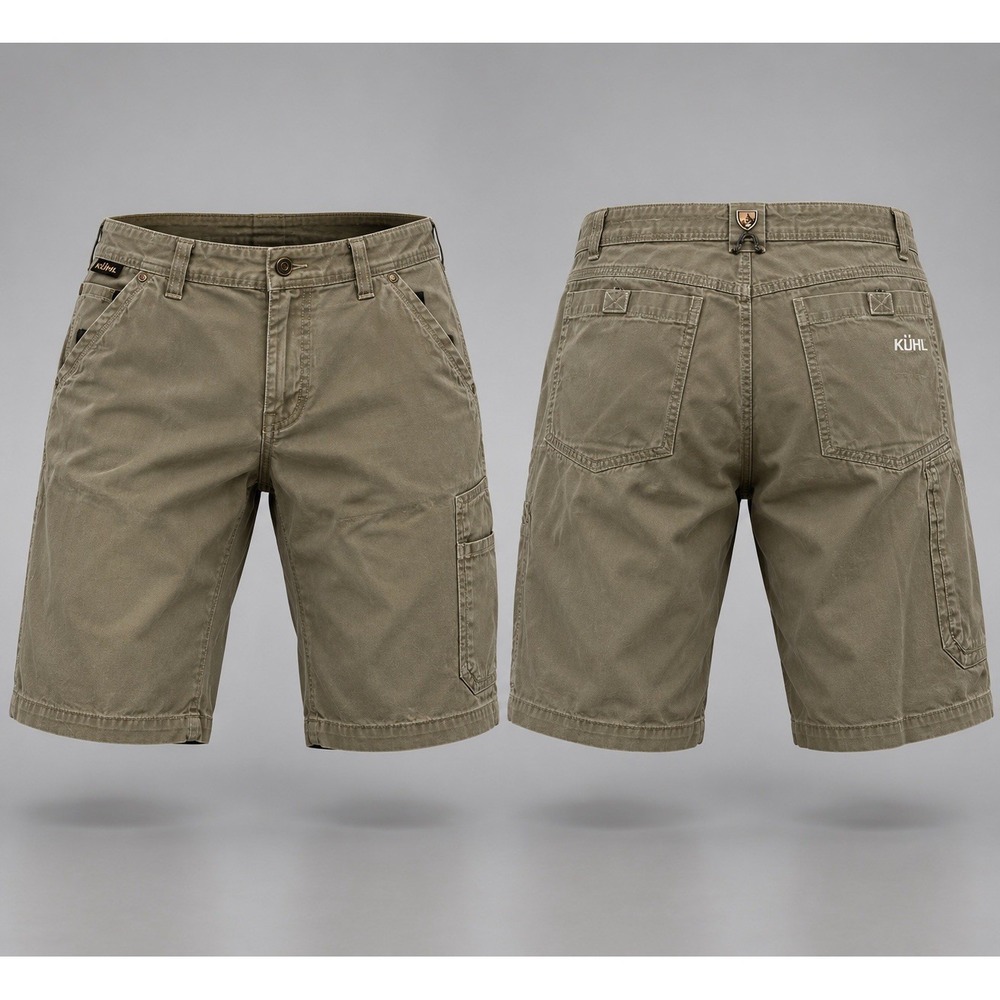 Kuhl Ramblr Shorts Men 36 Khaki Brown Vintage Patina Dye outdoors hiking